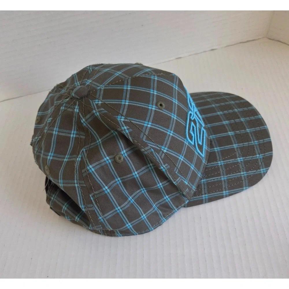 WRANGLER‎ 20X Blue and Gray Embroidered Plaid Baseball Hat Cap Adult